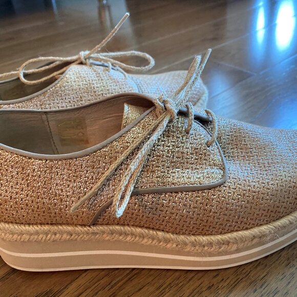 Chaussure sport chic en cuir et jute, semelle compensée - Picture 3 of 6